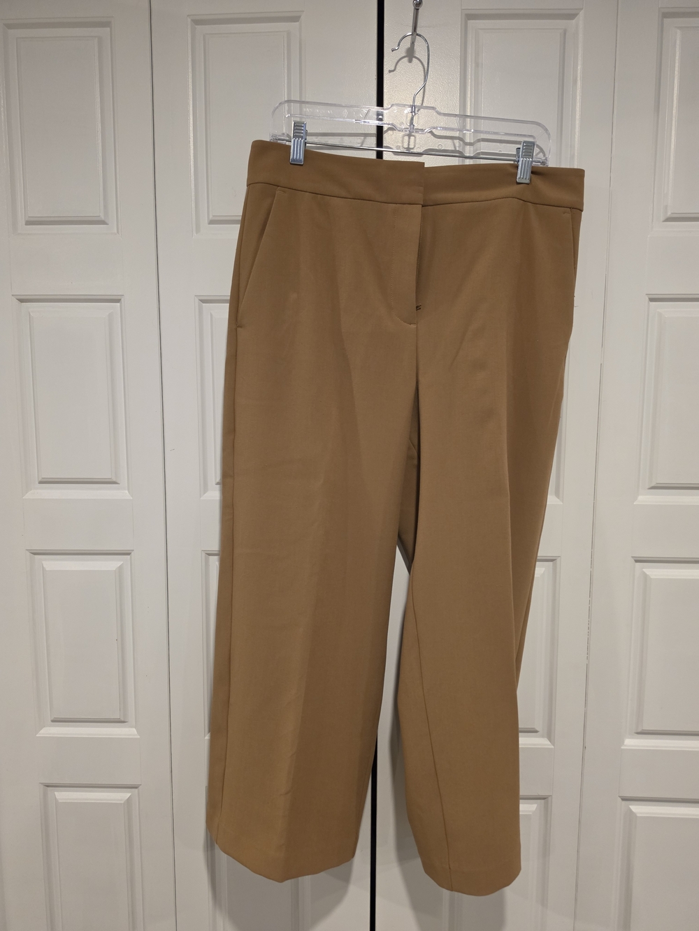 Ann Taylor Factory Tan Wide-Leg Cropped Pants